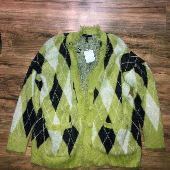 Argyle cardigan nwt forever 21 - Picture 2 of 4